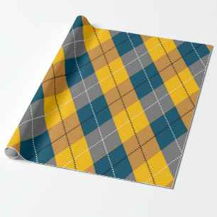 Papier Cadeau Jacquard de couleurs d'automne Motif géométrique