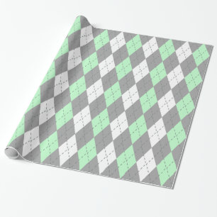 Papier Cadeau Jacquard Mint Charcoal Dk Grey Wht XL