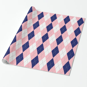 Papier Cadeau Jacquard Navy Blue Rose Dk Grey Wht XL