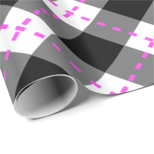 Papier Cadeau Jacquard noir/rose