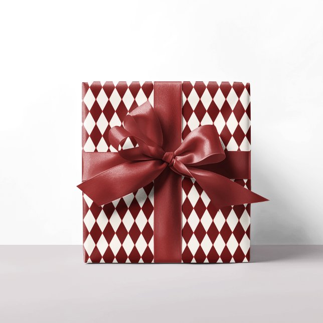 Papier Cadeau Jacquard rouge et blanc Festive Noël moderne (Créateur téléchargé)