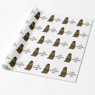 Papier Cadeau J'adore Groundhog Day