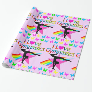 PAPIER CADEAU J'ADORE LA GYMNASTICS RAINBOW GYMNAST DE LA CONCEP