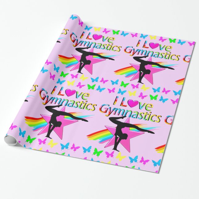 PAPIER CADEAU J'ADORE LA GYMNASTICS RAINBOW GYMNAST DE LA CONCEP (Déroulé)