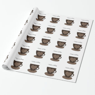 Papier Cadeau J'adore le café
