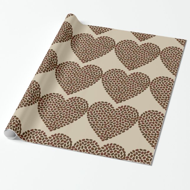 Papier Cadeau J'adore le papier d'emballage de café (Déroulé)