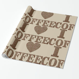 Papier Cadeau J'adore le papier d'emballage de café