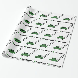 Papier Cadeau J'adore les tondeuses à gazon