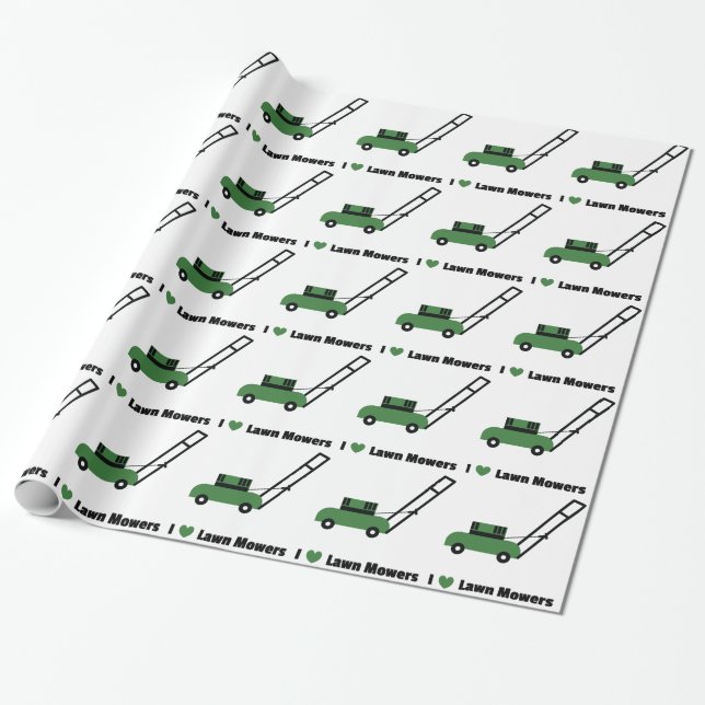 Papier Cadeau J'adore les tondeuses à gazon (Déroulé)
