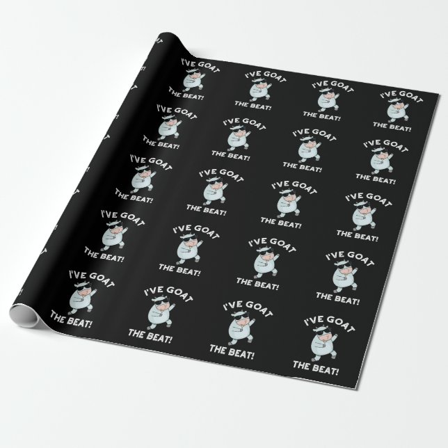 Papier Cadeau J'ai chèvre Le Beat Funny Animal Pun Dark BG (Déroulé)