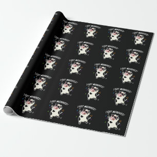 Papier Cadeau J'Ai Des Mooos Drôle Dansant Pun Vache Dark BG