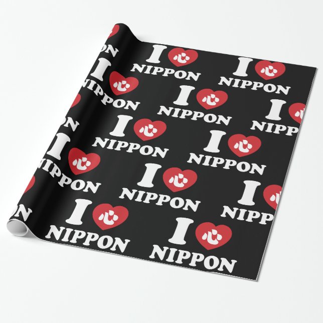 PAPIER CADEAU J'AI LE COEUR [AMOUR] PAPIER À LAVAGE EN NIPPON (Déroulé)