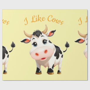 Papier Cadeau J'Aime Cows Art Thunder_Cove