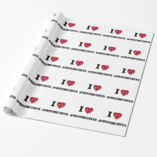Papier Cadeau J'aime des anesthésistes