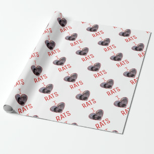 Papier Cadeau J'aime des rats !