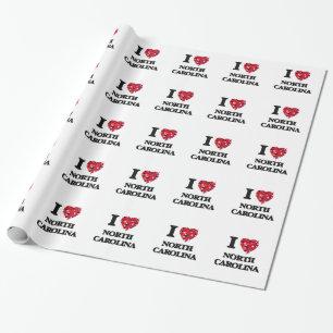 Papier Cadeau J'aime la Caroline du Nord