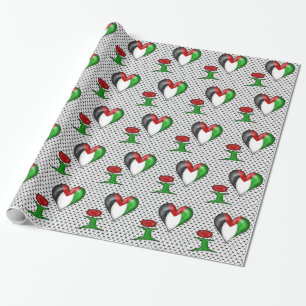 Papier Cadeau J'aime le coeur Palestine de la Palestine I