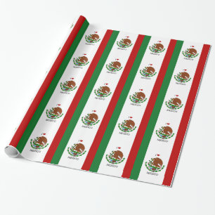 Papier Cadeau j'aime le drapeau mexique - mexicain