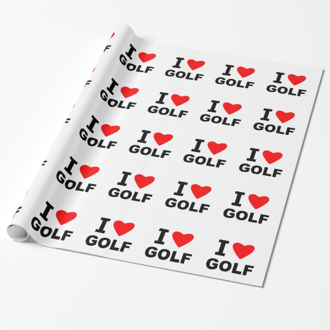 Papier Cadeau J'aime le golf (Déroulé)