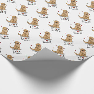 Papier Cadeau J'Aime Les Goldens J'Aime Les Golden Retrievers Mi