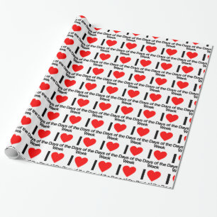Papier Cadeau j'aime les jours de la semaine