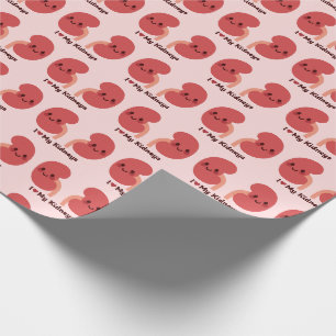 Papier Cadeau J'Aime Mes Reins - Mignons Reins Souriants