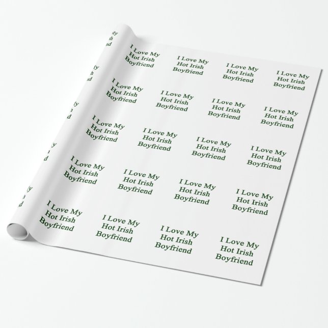 Papier Cadeau J'aime mon ami irlandais chaud (Déroulé)
