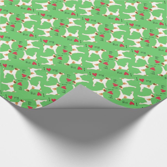 Papier Cadeau J'aime mon Jack Russell Terrier (Coin)