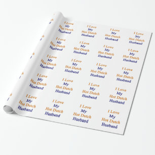 Papier Cadeau J'aime mon mari néerlandais chaud