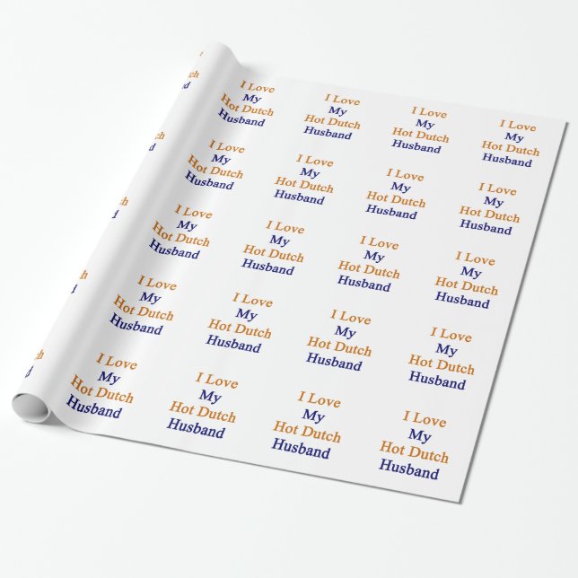 Papier Cadeau J'aime mon mari néerlandais chaud (Déroulé)