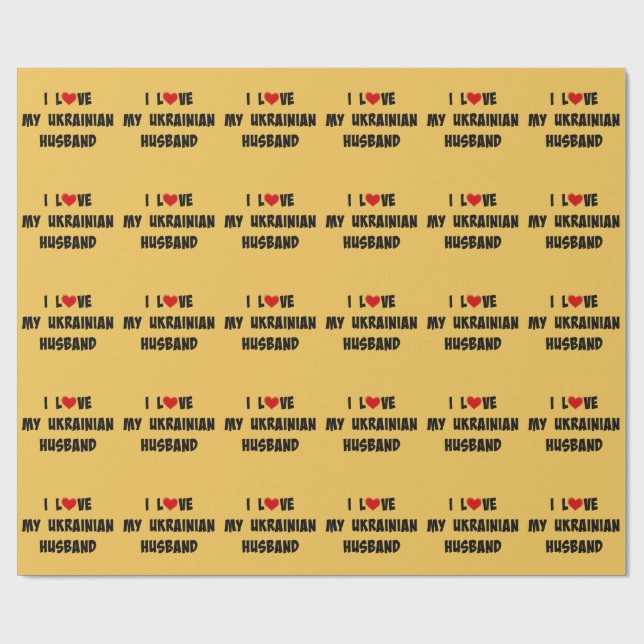 Papier Cadeau J'aime mon mari ukrainien (Plat)