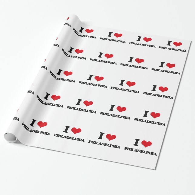 Papier Cadeau J'aime Philadelphie (Déroulé)