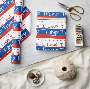 Papier Cadeau J'Aime Trump ... pour le document d'enchevêtremen