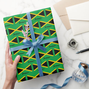 Papier Cadeau Jamaica Wrapping Paper, drapeau jamaïcain patrioti