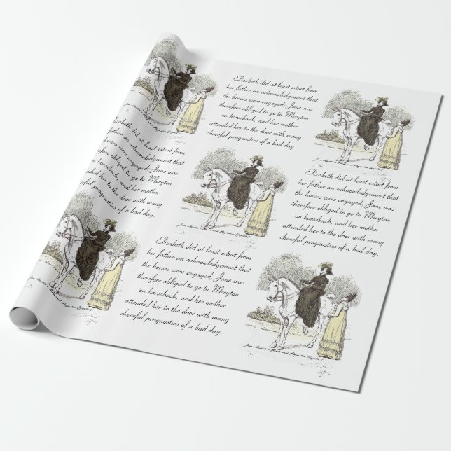 Papier Cadeau Jane on Horseback - Jane Austen Pride & Prejudice (Déroulé)