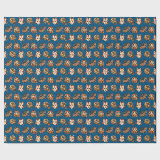 Papier Cadeau Japanese Halloween Kitsune Pumpkin Yokai Pattern
