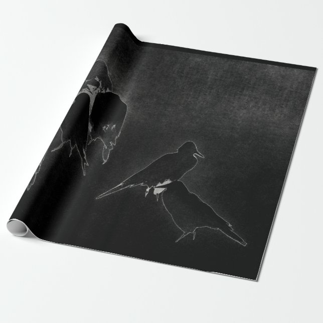 PAPIER CADEAU JAPONAIS D'ENCRE SUMI SUR LE BOUTEILLE DE CADEAU N (Déroulé)