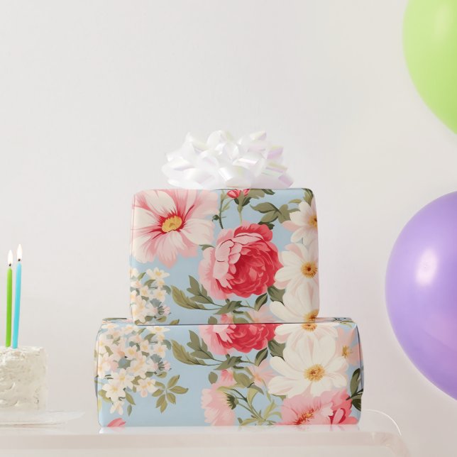Papier Cadeau Jardin à fleurs de campagne anglais (Cadeaux de fête)