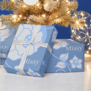 Papier Cadeau Jardin Bleu
