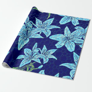 Papier Cadeau Jardin de campagne victorien Blue Lily