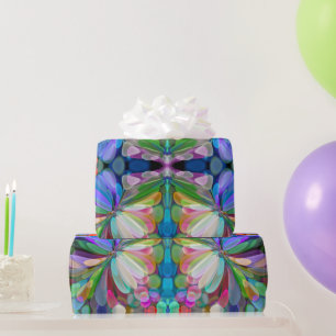 Papier Cadeau Jardin de Fleur sauvage de libellules Abstrait Flo