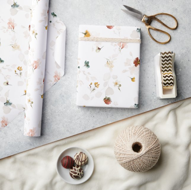 Papier Cadeau Jardin de fleurs bohème chic (Artisanat)