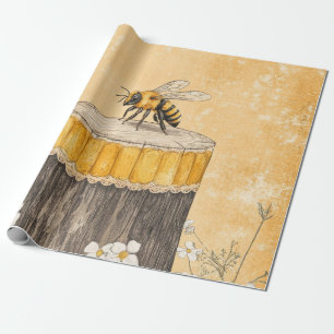 Papier Cadeau Jardin de fleurs sauvages à abeilles mellifères vi