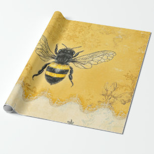 Papier Cadeau Jardin de fleurs sauvages à miel vintage (2)