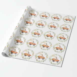 Papier Cadeau Jardin de lapin de Pâques Bunny fleur sauvage Anni