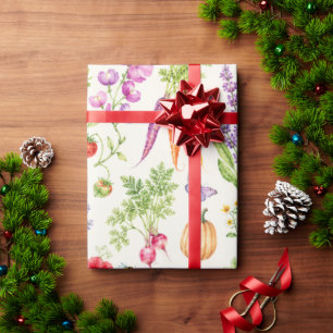 Papier Cadeau Jardin de Légumes Aquarelle pour Ell