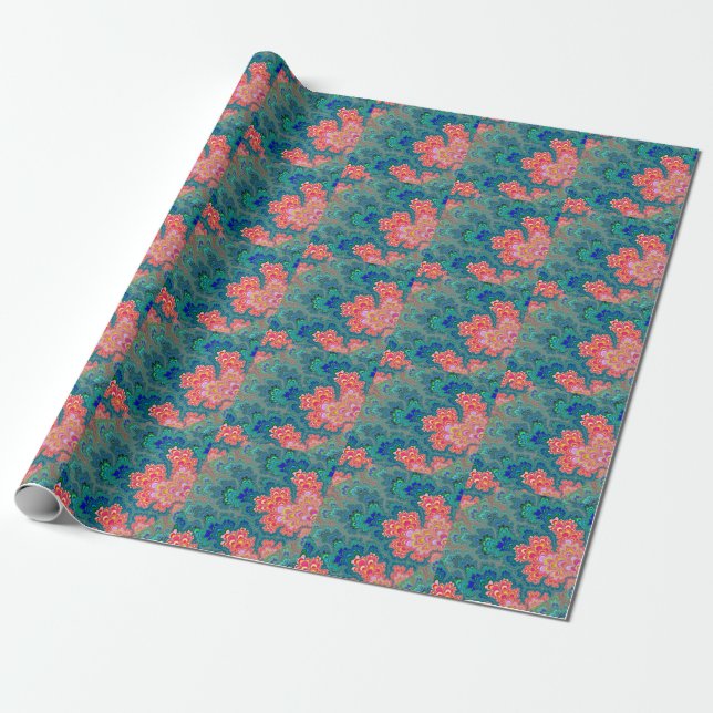 Papier Cadeau Jardin de papier d'emballage d'art de fractale de (Déroulé)