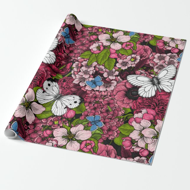 Papier Cadeau Jardin de printemps 2 (Déroulé)