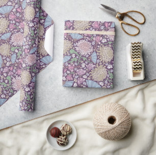 Papier Cadeau Jardin de printemps Chrysanthème Fête des mères Ma