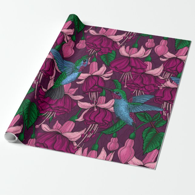 Papier Cadeau Jardin des colibris (Déroulé)